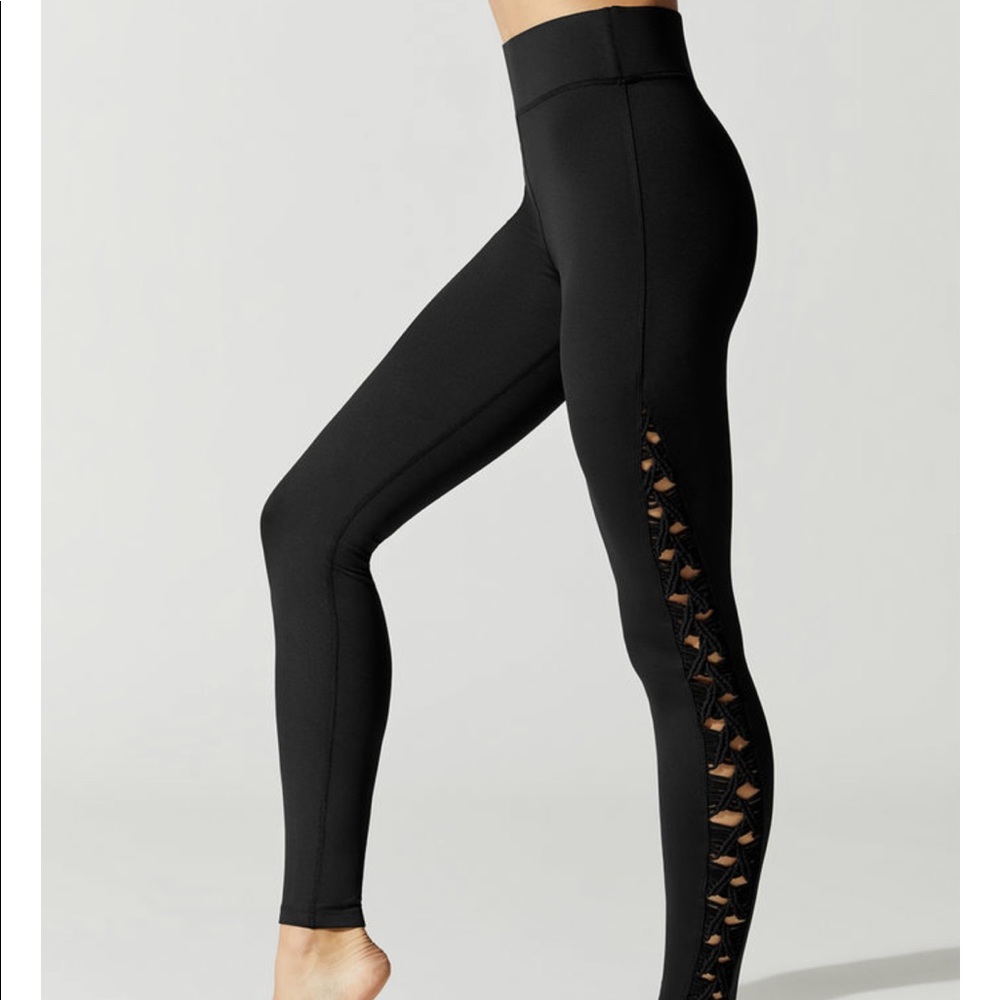 Carbon38 Black Macrame Legging S